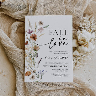 Invitation Chute d'amour Fleur sauvage de douche nuptiale Inv