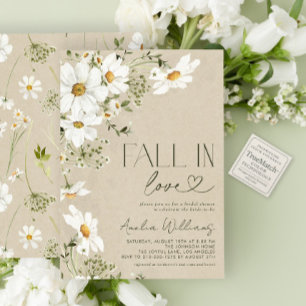 Invitation Chute dans Love Rustic Daisy Fleur sauvage