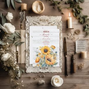 Invitation Chute d'aquarelle Sunflower Bride