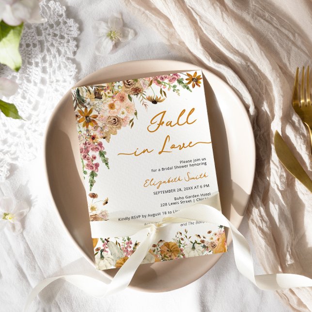 Invitation Chute de citrouille en amour Chute de Fête des mar (Créateur téléchargé)