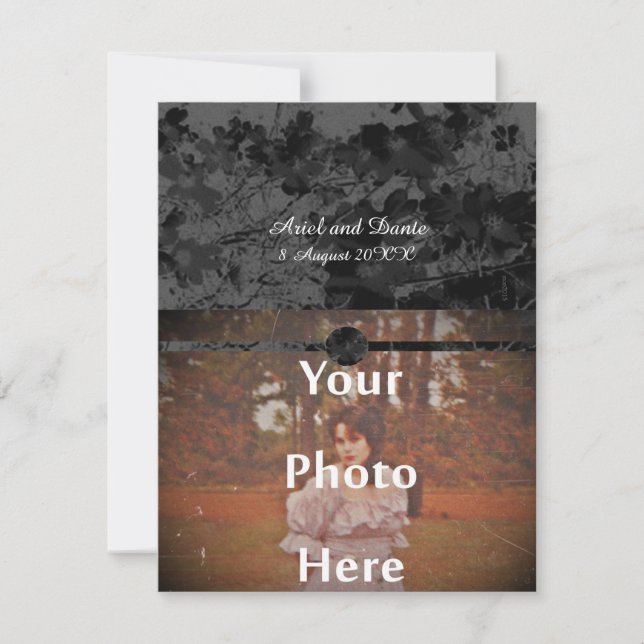 Invitation Chute de nuit gothique Floral Mariage Handfasting  (Devant)