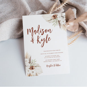 Invitation chute de pampas en terre de bohème