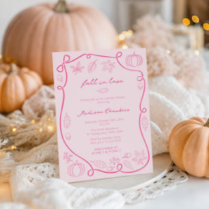 Invitation Chute De Rose Chaud Tiré À La Main Dans La Fête de