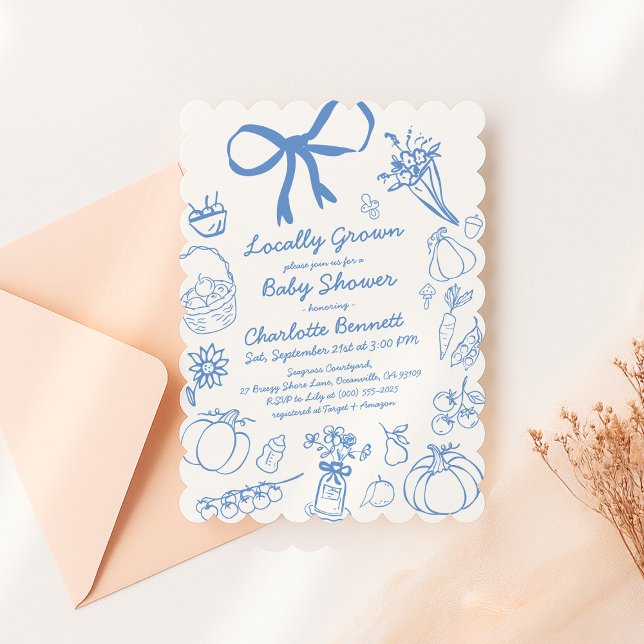 Invitation Chute du Baby shower Citrouille cultivé localement (Créateur téléchargé)