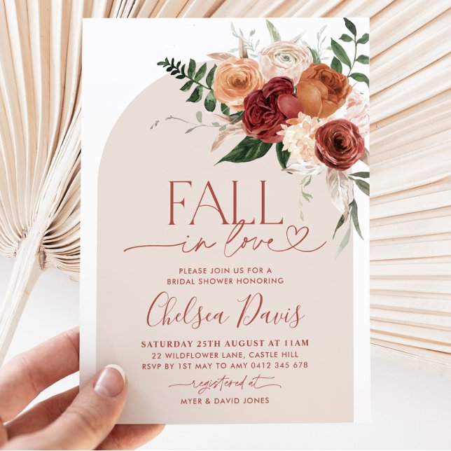 Invitation Chute En Amour Arche Fête des mariées Florale (Fall in Love Arch - Bridal Shower Invitation)