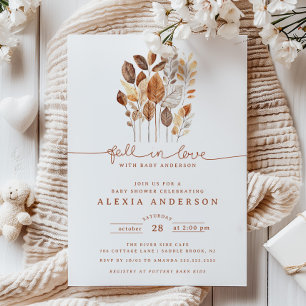 Invitation Chute en amour Autumn Leaves Baby shower