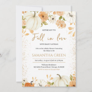 Invitation Chute en amour avec Baby shower bébé