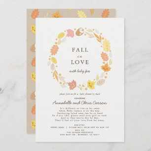 Invitation Chute en amour Baby shower de couronne d'automne p