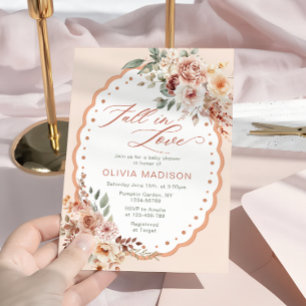 Invitation Chute en amour Baby shower floral