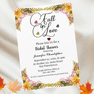 Invitation Chute en amour Boho Automne Fête des mariées flora