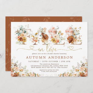 Invitation Chute en amour Burnt Orange Floral Fête des mariée