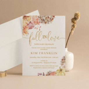 Invitation Chute En Amour Chute Baby shower Floral