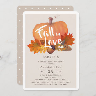 Invitation Chute en amour Citrouille automne laisse Baby show