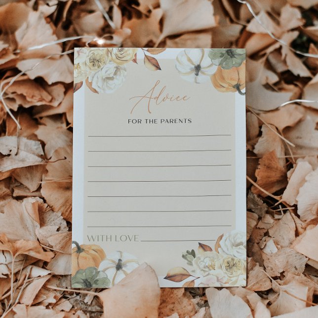 Invitation Chute en Amour Citrouille Baby shower Conseils Car (Créateur téléchargé)