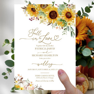 Invitation Chute en amour Citrouille de tournesol Mariage