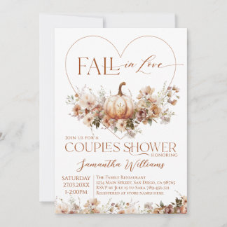 Invitation Chute en amour Citrouille Fleur sauvage Couples Do