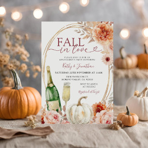Invitation Chute en amour Citrouille ivoire Floral Fiançaille