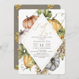 Invitation Chute en amour Citrouilles Fête des mariées Rhombu