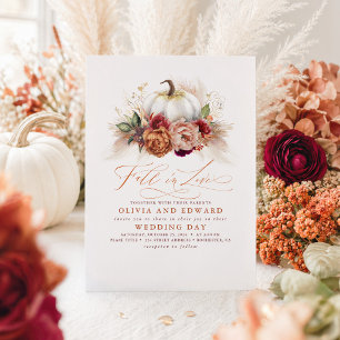 Invitation Chute en amour Élégant mariage Rust Flowers Citrou