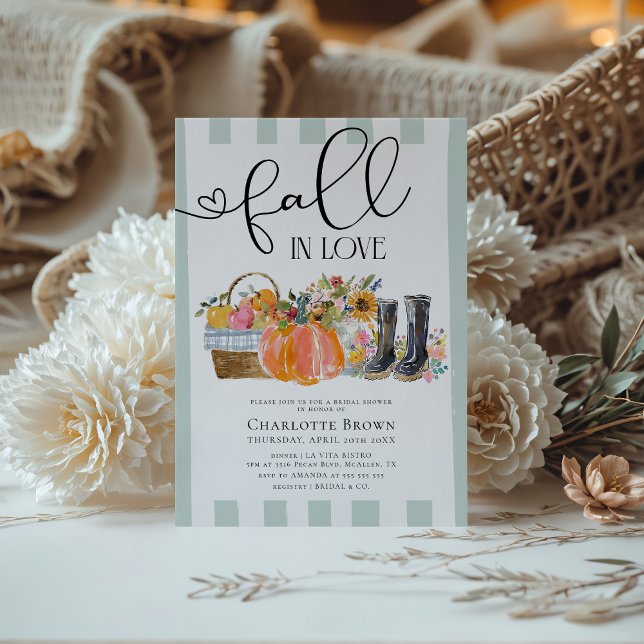 Invitation Chute en amour Élégante Fête des mariées d'automne (Créateur téléchargé)