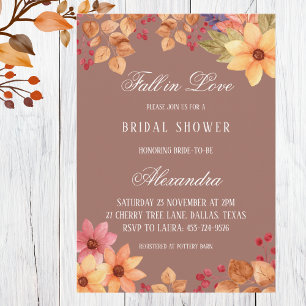 Invitation Chute en amour Fête des mariées d'automne