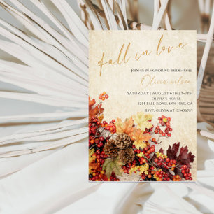 Invitation Chute en Amour Fête des mariées - Feuille et charm