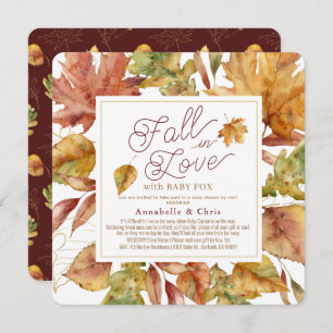Invitation Chute en amour Feuilles automnales Baby shower par