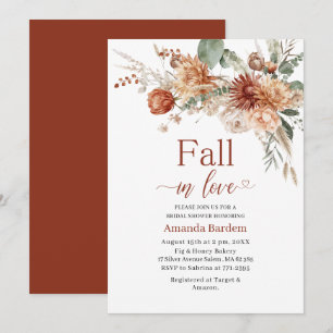 Invitation Chute en Amour Fleurs Aquarelle douche nuptiale