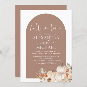 Invitation Chute en Amour Mariage Pampas Grass Terracotta