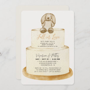 Invitation Chute en amour Neutre Autumn Cake Baby shower
