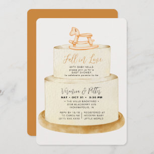 Invitation Chute en amour Neutre Autumn Cake Baby shower