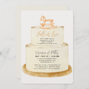 Invitation Chute en amour Neutre Autumn Cake Baby shower