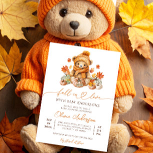 Invitation Chute en Amour Petit Baby shower Ours Teddy