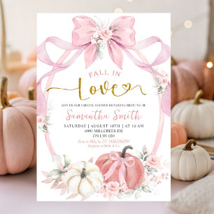 Invitation Chute en amour Pink Coquette Citrouille Fête des m