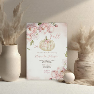 Invitation Chute en amour Pink Floral Citrouille Fête des mar
