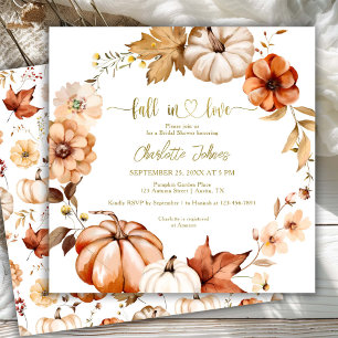 Invitation Chute En Amour Rouille Or Wreath Fête des mariées