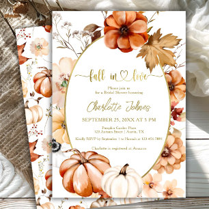 Invitation Chute En Amour Russet Gold Cream Fête des mariées