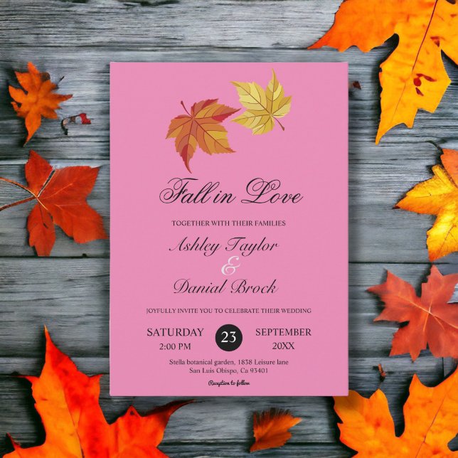 Invitation Chute en Amour Rustique Blush rose Boho Mariage d' (Créateur téléchargé)