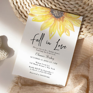 Invitation Chute en amour tournesol Élégant Baby shower