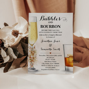 Invitation Chute Eucalyptus bulles & Bourbon Couples Douche