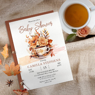 Invitation Chute Floral Cottage Core Baby shower d'enseigneme