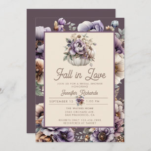 Invitation Chute florale en amour Fête des mariées violette