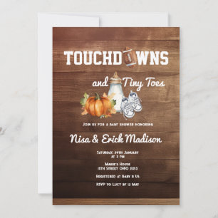 Invitation Chute Football Touchdown Minuscule Baby shower ort