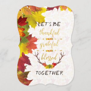 Invitation Chute Gold Merci Grateful Thanksgiving