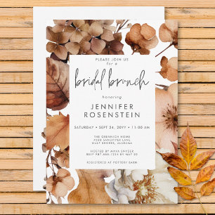Invitation Chute moderne Neutre Cadre Floral Brunch nuptial