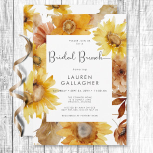 Invitation Chute moderne Sunflower Cadre Floral Brunch nuptia