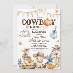 Invitation Chute Notre Petit Baby shower Wild West Cowboy