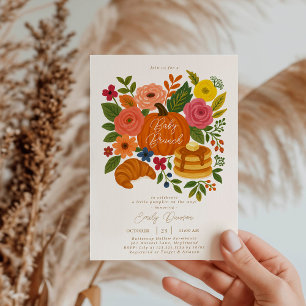 Invitation Chute Petit Baby shower Citrouille Brunch