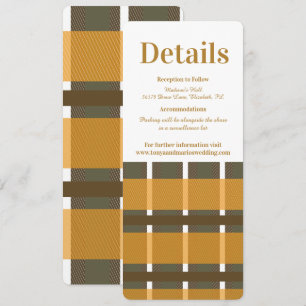 Invitation Chute Plaid Flannel Mustard Détails du Mariage