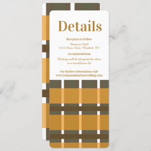Invitation Chute Plaid Flannel Mustard Détails du Mariage
